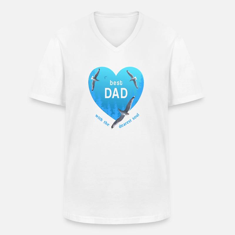best dad daddy - Männer-T-Shirt mit V-Ausschnitt - Weiß