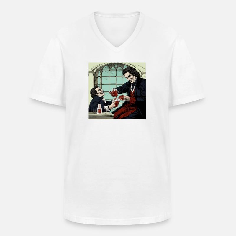 Comic style Vampire 2 - Männer-T-Shirt mit V-Ausschnitt - Weiß