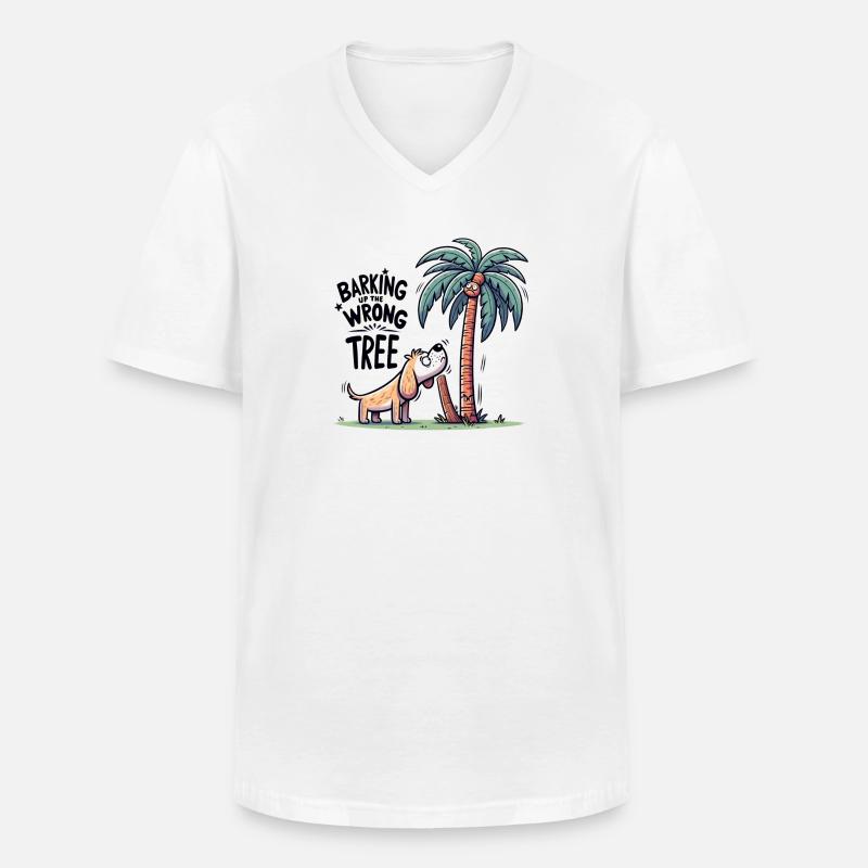 Barking Up The Wrong Tree - Männer-T-Shirt mit V-Ausschnitt - Weiß