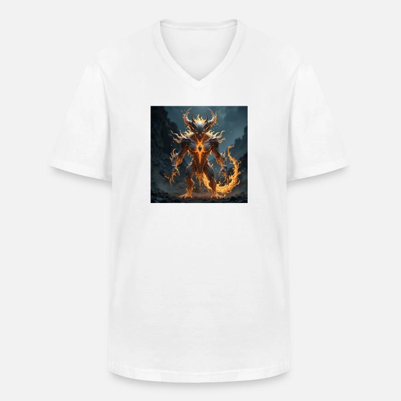 Hellius - Männer-T-Shirt mit V-Ausschnitt - Weiß