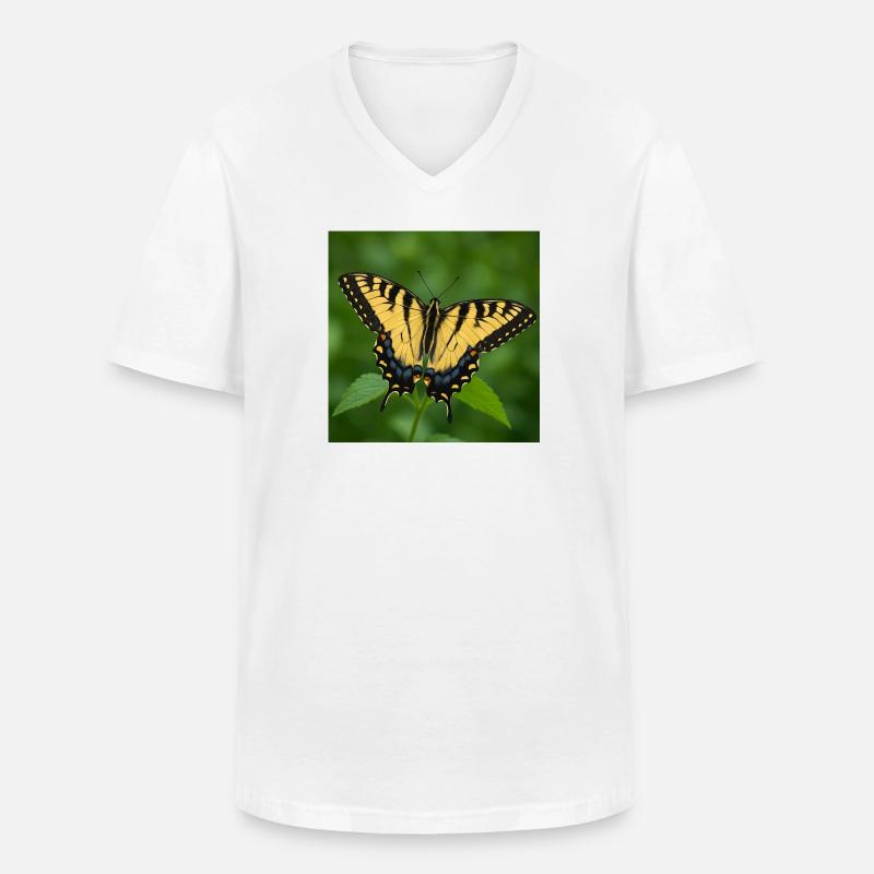Eastern Tiger swallowtail - Men's V-Neck T-Shirt - white