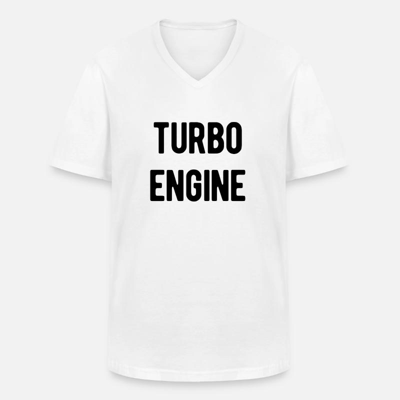Turbo Engine - Männer-T-Shirt mit V-Ausschnitt - Weiß