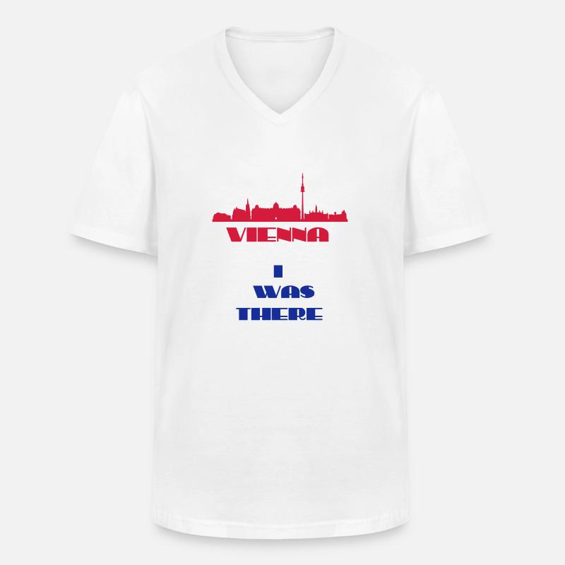 Ich war dort Wien - Männer-T-Shirt mit V-Ausschnitt - Weiß