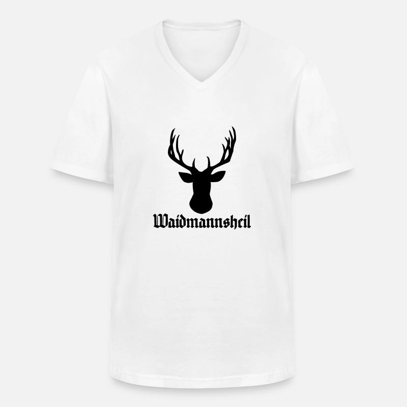 Waidmannsheil - Männer-T-Shirt mit V-Ausschnitt - Weiß