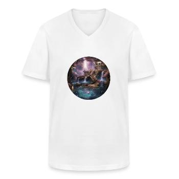 Enveloping star spells - Men's V-Neck T-Shirt - white - Front - AI Model Male 185 light (185cm)