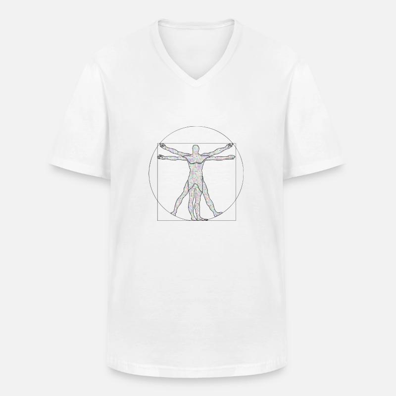 Da Vinci Programmierer Geschenkidee - Männer-T-Shirt mit V-Ausschnitt - Weiß