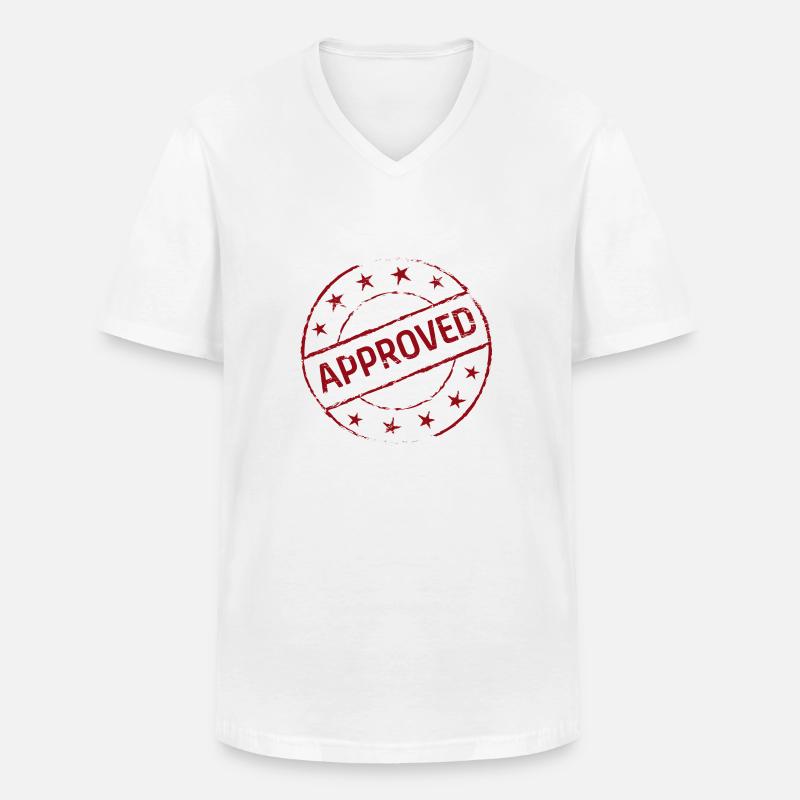 Approved Symbol Geschenk Geschenkidee - Männer-T-Shirt mit V-Ausschnitt - Weiß