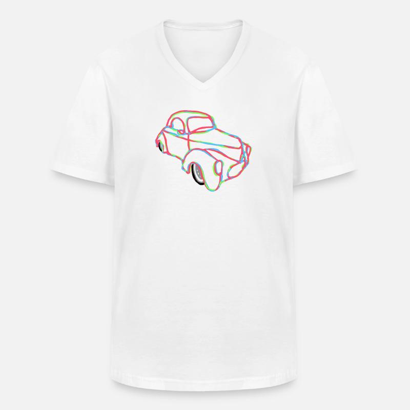Willys Coupé - Männer-T-Shirt mit V-Ausschnitt - Weiß