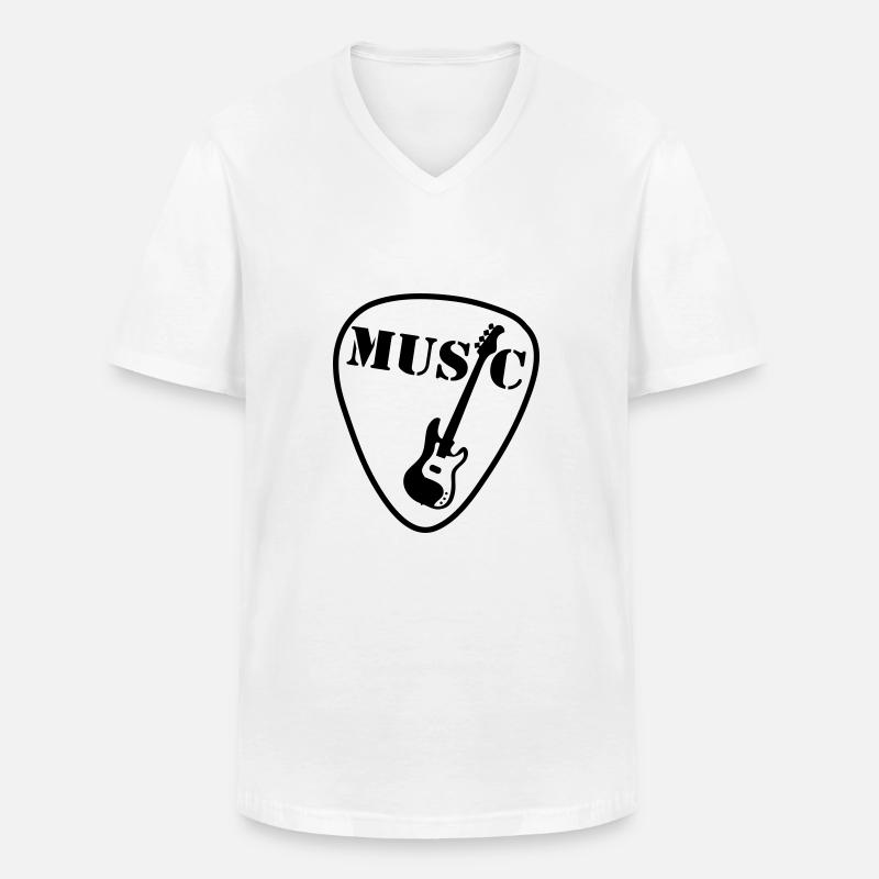 gitarre - Männer-T-Shirt mit V-Ausschnitt - Weiß