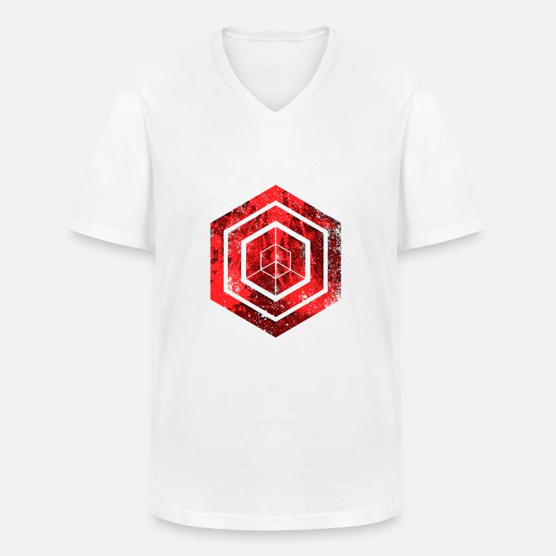hexagon programming programmer coding geometric - Men's V-Neck T-Shirt - white