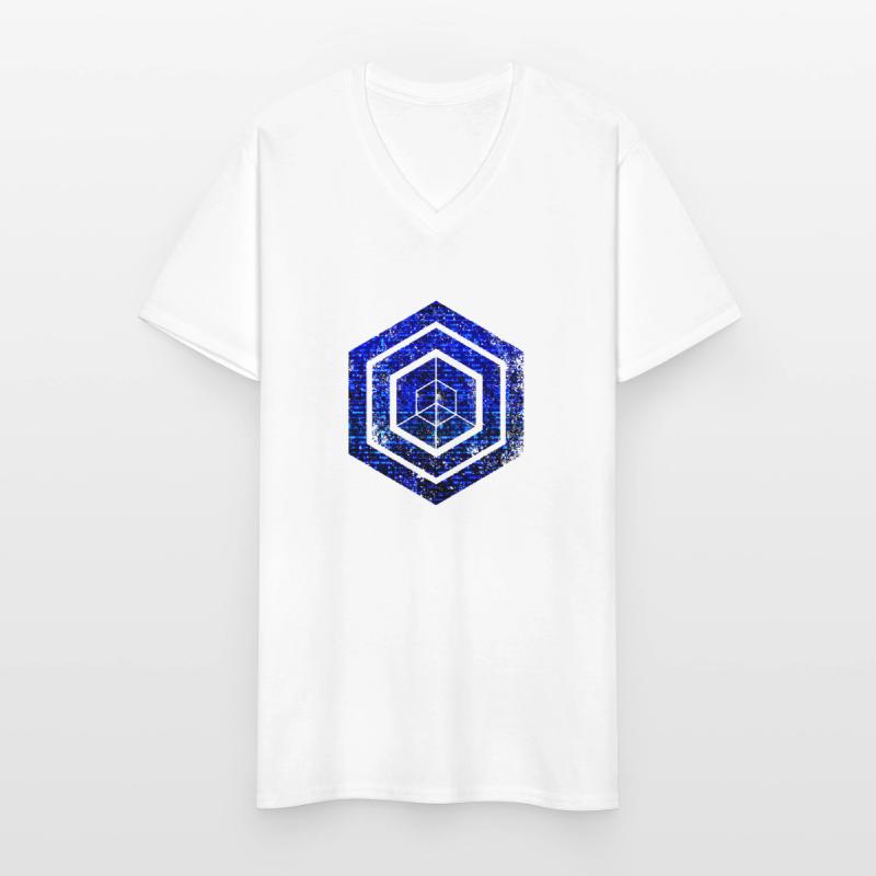 Hexagon-Programmierung Programmierer Codierung geometrisch Männer-T-Shirt mit V-Ausschnitt