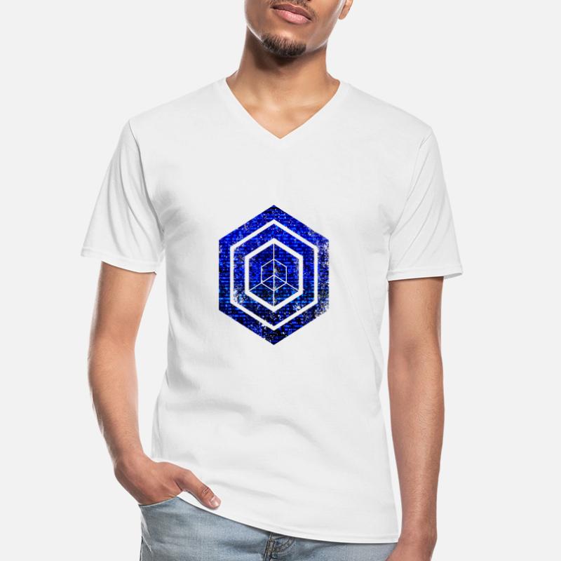 hexagon programming programmer coding geometric Men's V-Neck T-Shirt