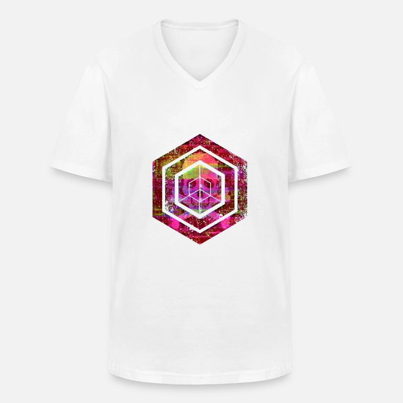 Hexagon-Programmierung Programmierer Codierung geometrisch - Männer-T-Shirt mit V-Ausschnitt - Weiß