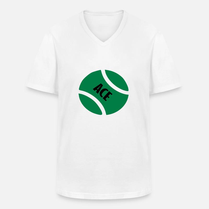 ace tb - Männer-T-Shirt mit V-Ausschnitt - Weiß