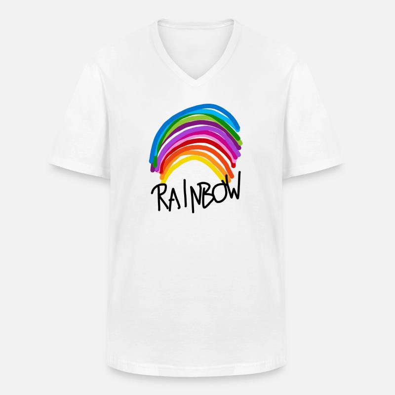 Rainbow - Männer-T-Shirt mit V-Ausschnitt - Weiß