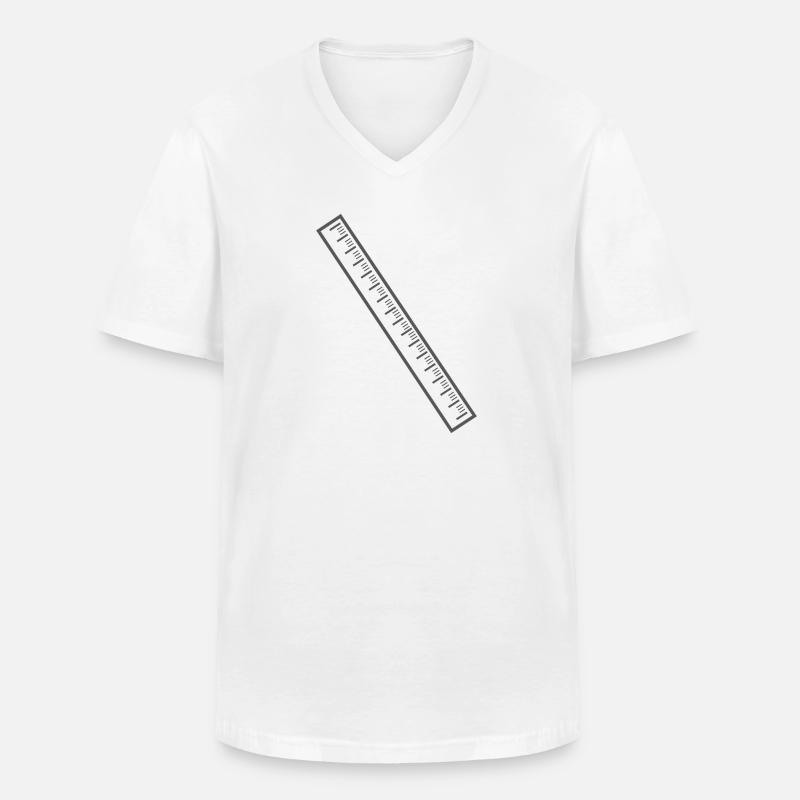 righello - Maglietta da uomo classica con scollo a V - bianco