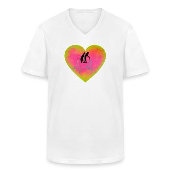 Care with heart nurse ba - Men's V-Neck T-Shirt - white - Front - AI Model Male 185 light (185cm)