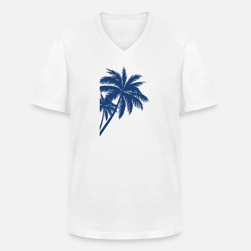 Palme Palm - Männer-T-Shirt mit V-Ausschnitt - Weiß
