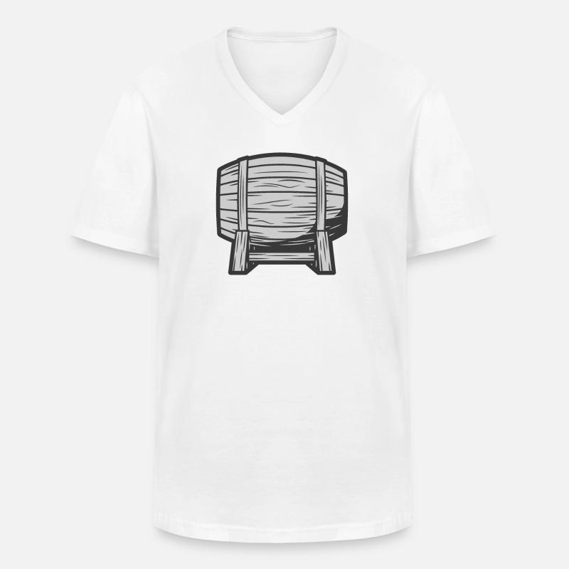 Bierfass - Männer-T-Shirt mit V-Ausschnitt - Weiß