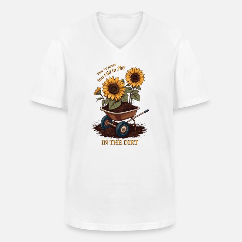 Kleingärtner Sprüche - Männer-T-Shirt mit V-Ausschnitt - Weiß