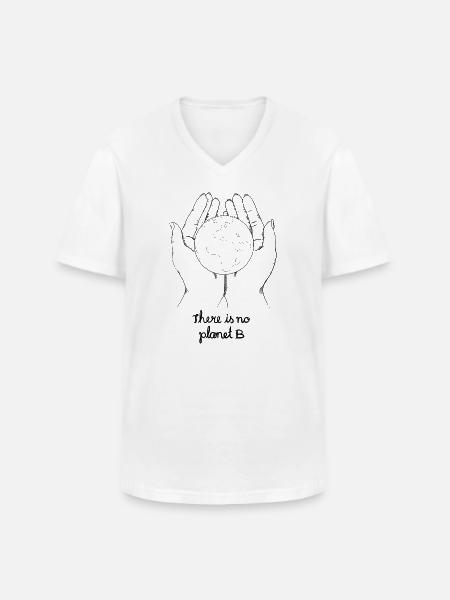 There is no planet b - Männer-T-Shirt mit V-Ausschnitt - Weiß
