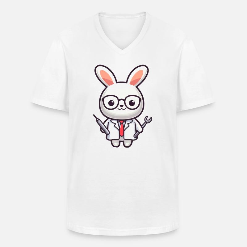 Doktor Bunny: Der Karottenpfleger - Männer-T-Shirt mit V-Ausschnitt - Weiß