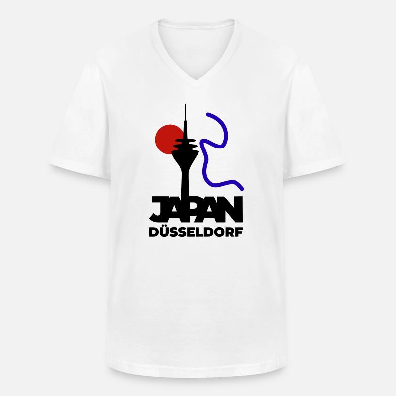 Japan goes Düsseldorf - Männer-T-Shirt mit V-Ausschnitt - Weiß