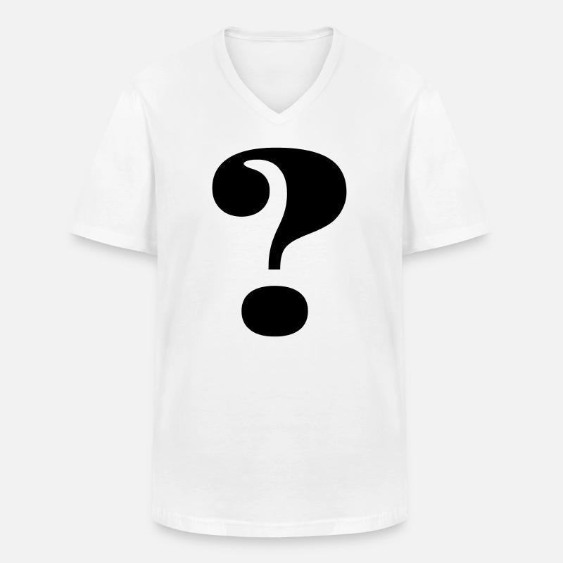 Großes Fragezeichen - Männer-T-Shirt mit V-Ausschnitt - Weiß