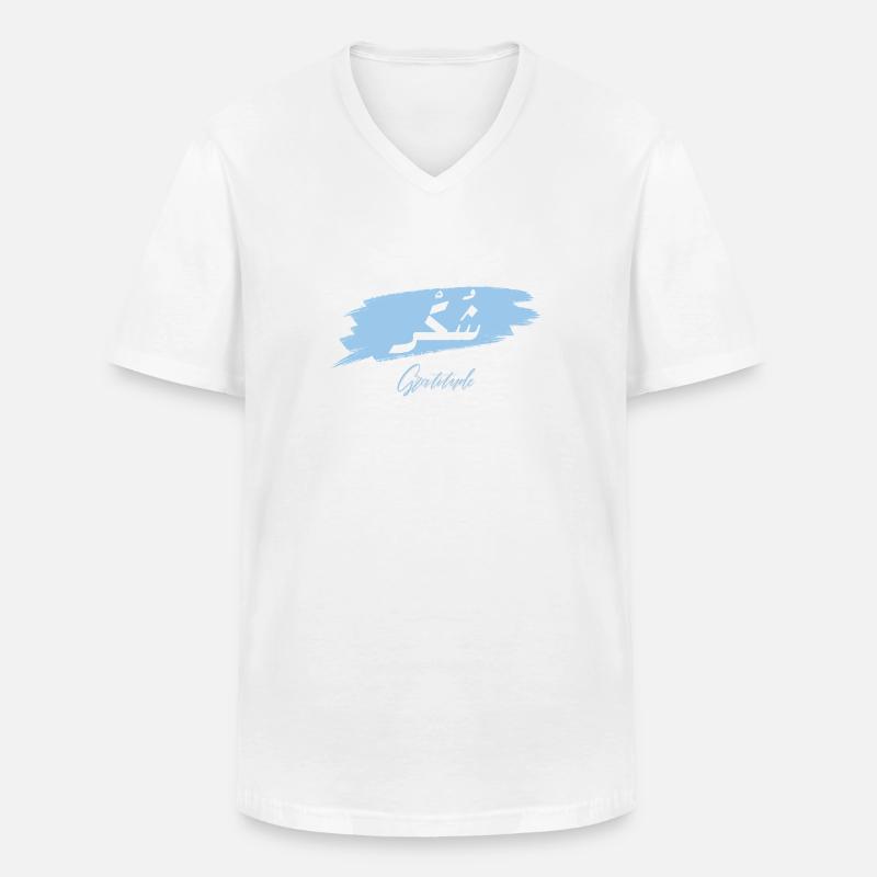 Shukr - Dankbarkeit - Männer-T-Shirt mit V-Ausschnitt - Weiß