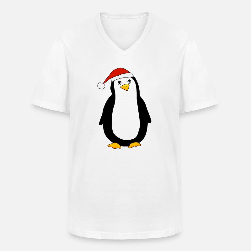 Weihnachtspinguin - Männer-T-Shirt mit V-Ausschnitt - Weiß