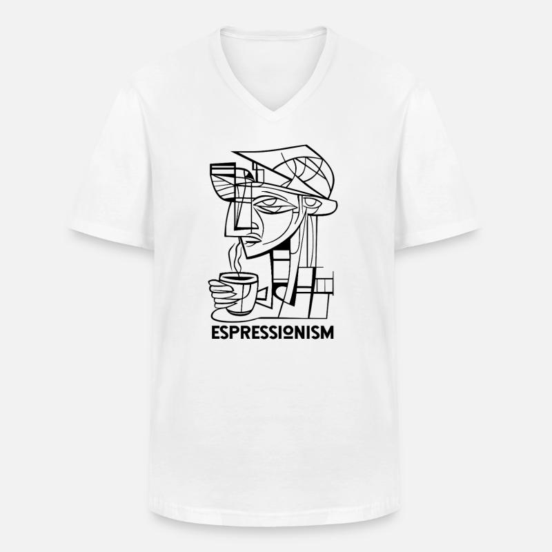 Espressionism - Espresso - Kaffee trinken - Männer-T-Shirt mit V-Ausschnitt - Weiß