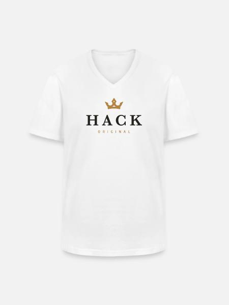 Hack Original Family Logo - Men's V-Neck T-Shirt - white