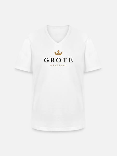 Grote Original Family Logo - Men's V-Neck T-Shirt - white