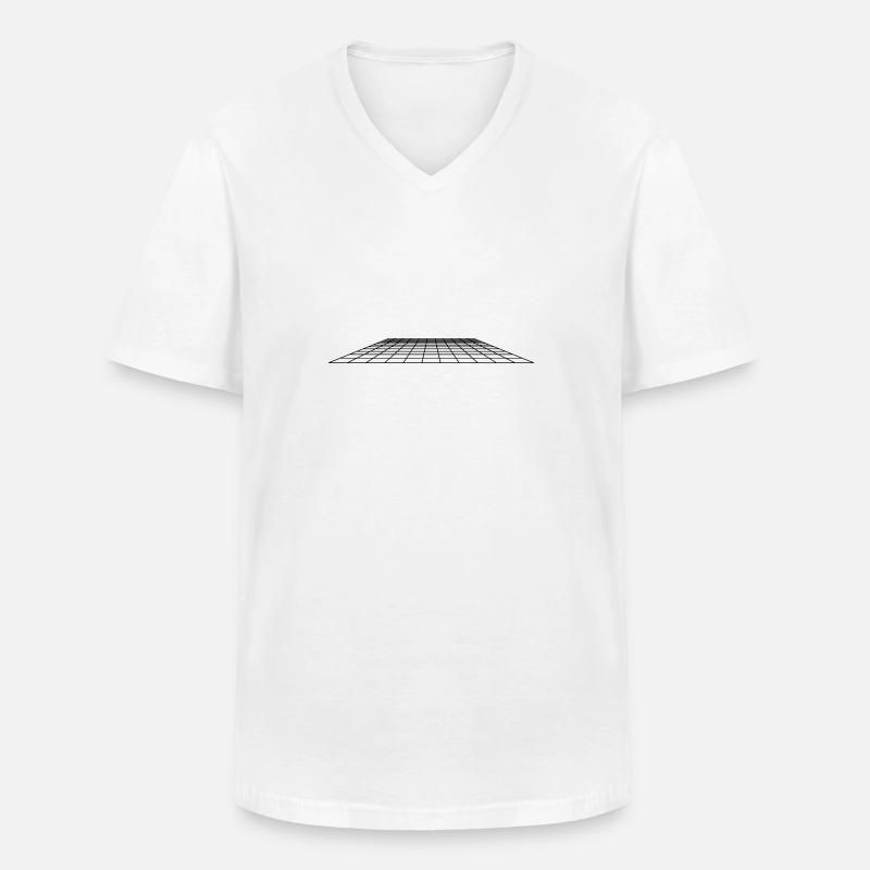 Gitter - Männer-T-Shirt mit V-Ausschnitt - Weiß