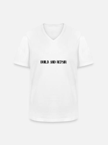 Construire et réparer - T-shirt col V Homme - blanc