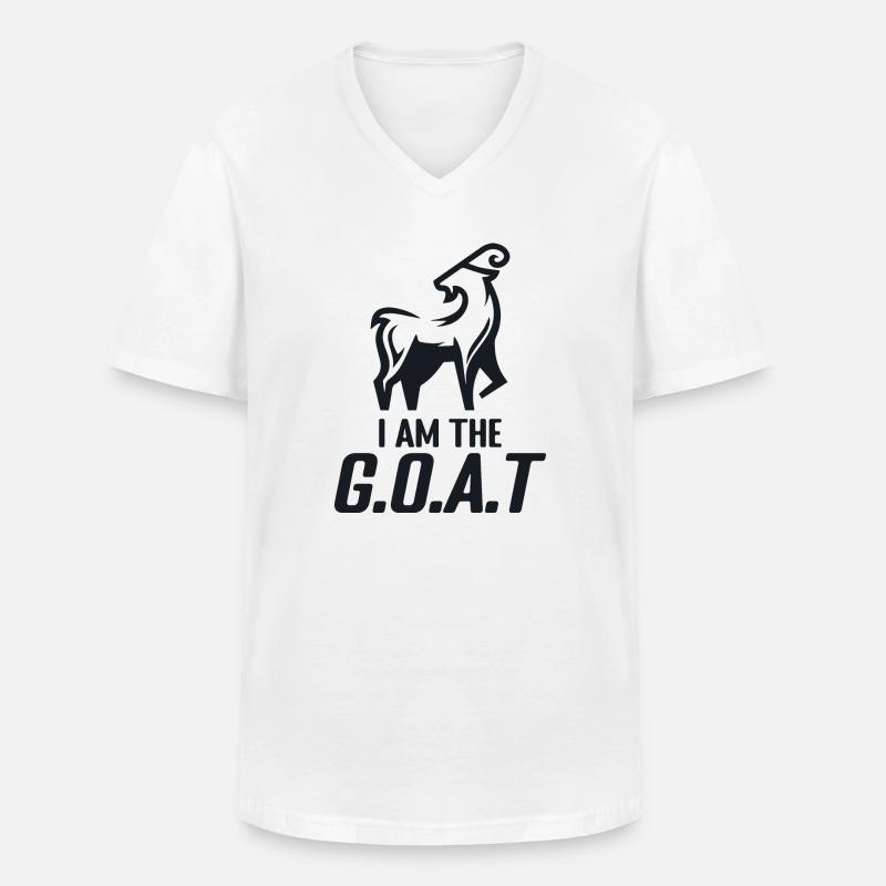 Ich bin die Ziege - Männer-T-Shirt mit V-Ausschnitt - Weiß