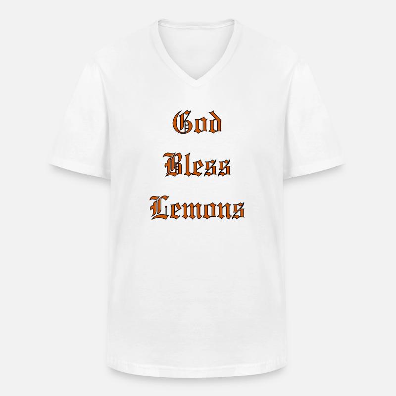 GodBlessLemons - Männer-T-Shirt mit V-Ausschnitt - Weiß