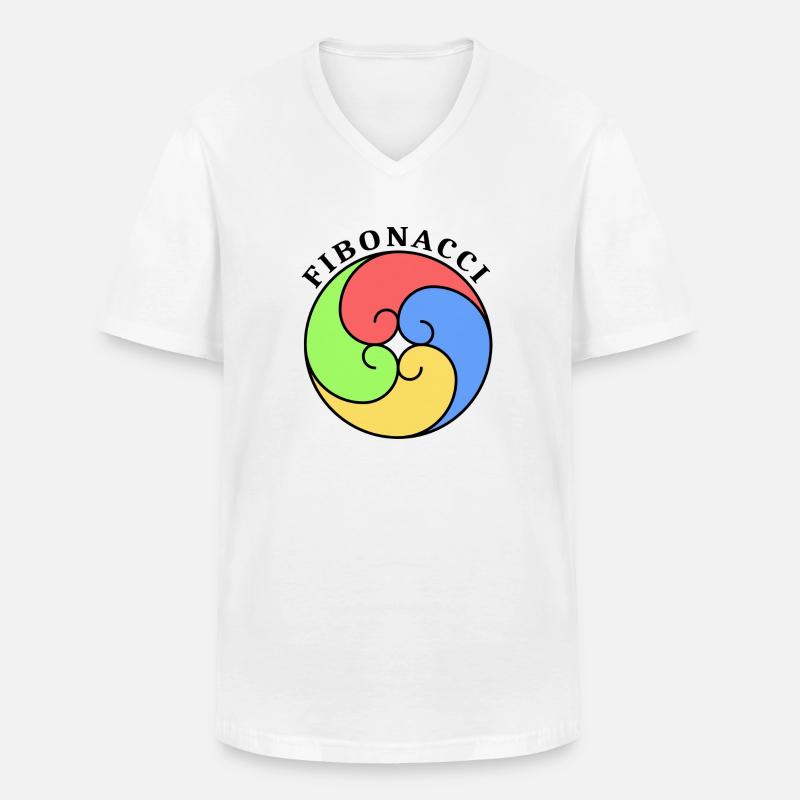 Fibonacci - Männer-T-Shirt mit V-Ausschnitt - Weiß