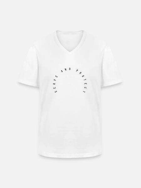 Serve and Protect - Men's V-Neck T-Shirt - white