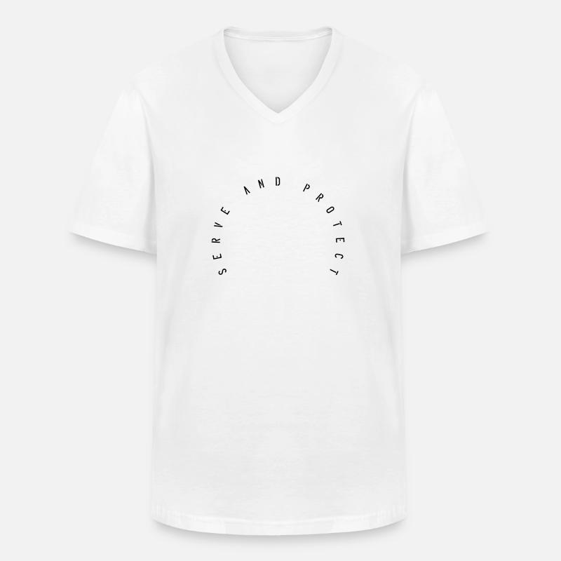 Servir et protéger - T-shirt col V Homme - blanc