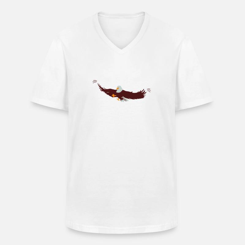 Eagle | Eagle > Vectorgraphic - Men's V-Neck T-Shirt - white