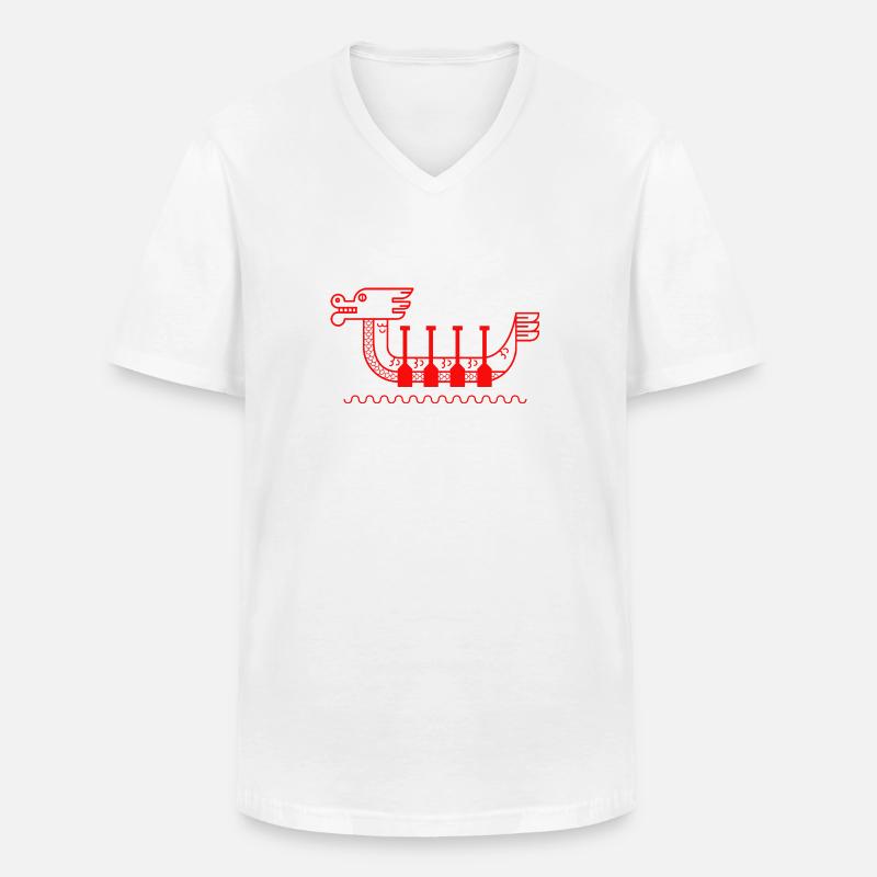drachenboot chinesisches drachenboot-fest - Männer-T-Shirt mit V-Ausschnitt - Weiß