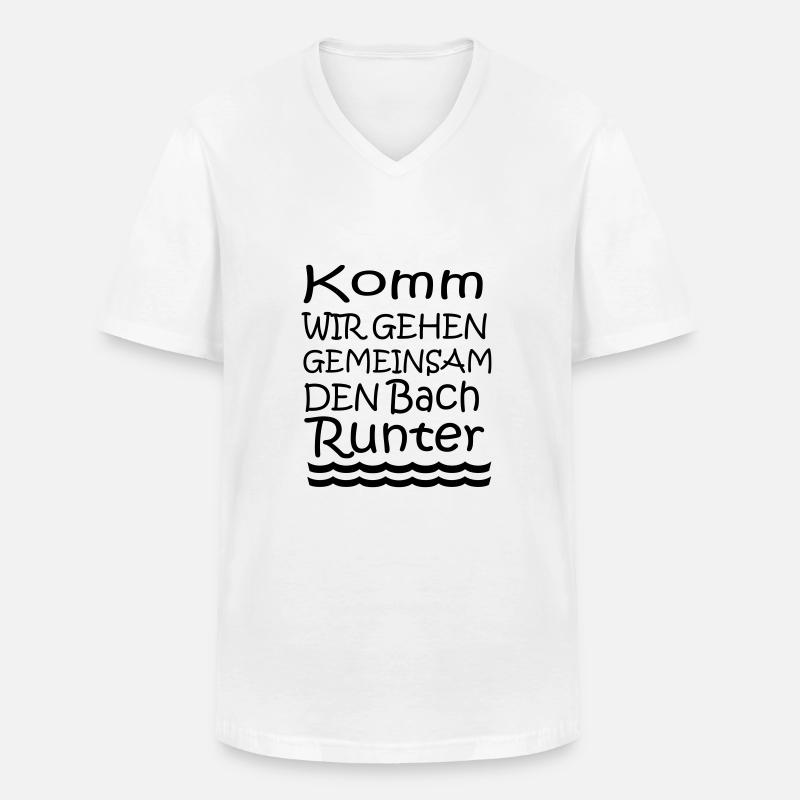 Den Bach runter - Männer-T-Shirt mit V-Ausschnitt - Weiß