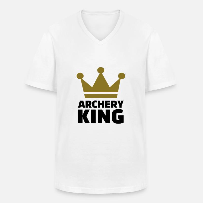Bogenschießen - Männer-T-Shirt mit V-Ausschnitt - Weiß