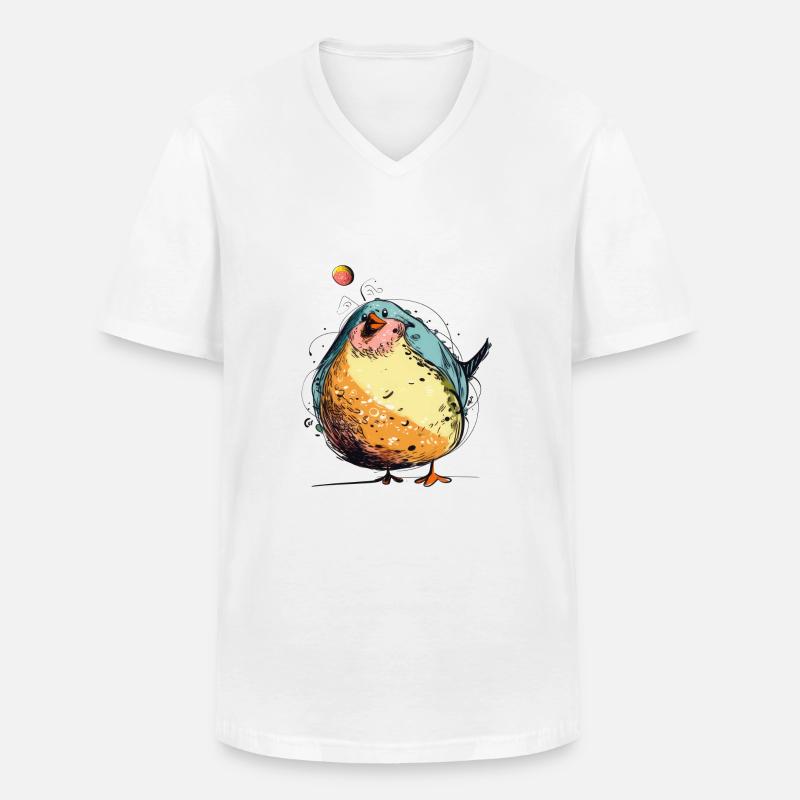 Großer dicker Vogel - Männer-T-Shirt mit V-Ausschnitt - Weiß