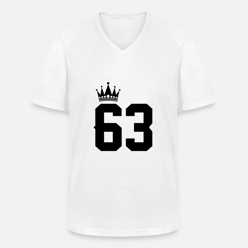 63 - Männer-T-Shirt mit V-Ausschnitt - Weiß