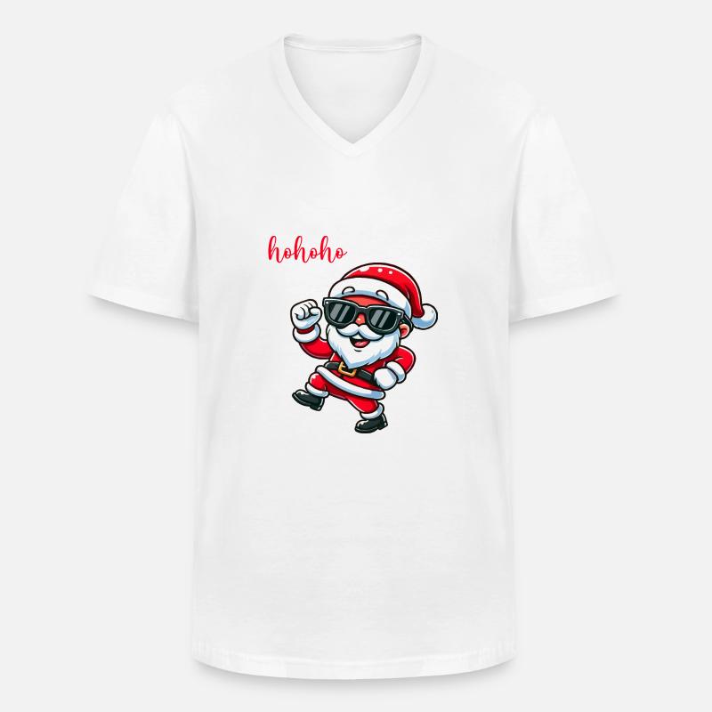 weihnachtsmann hohoho - Männer-T-Shirt mit V-Ausschnitt - Weiß