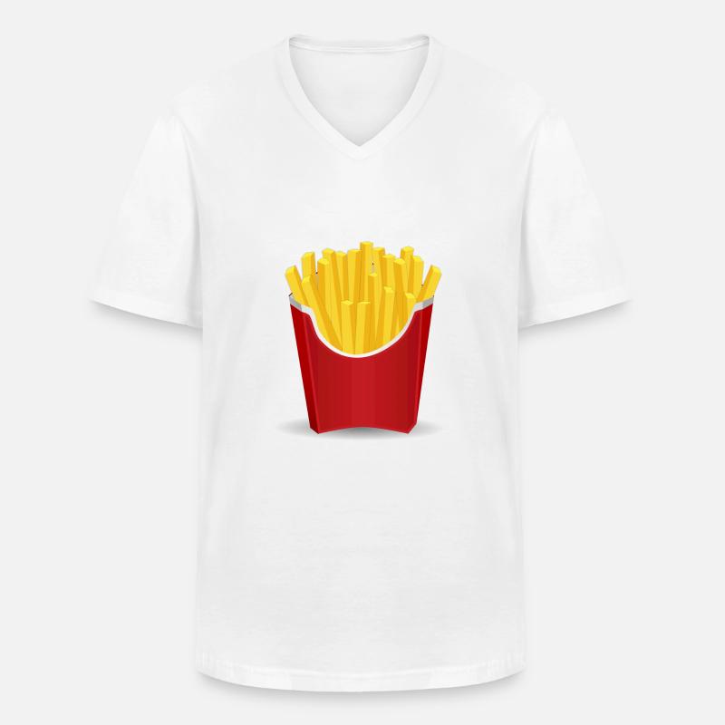 Pommes Geschenkidee - Männer-T-Shirt mit V-Ausschnitt - Weiß