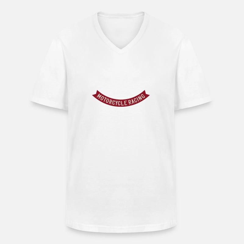 Motorcycle Racing - Männer-T-Shirt mit V-Ausschnitt - Weiß