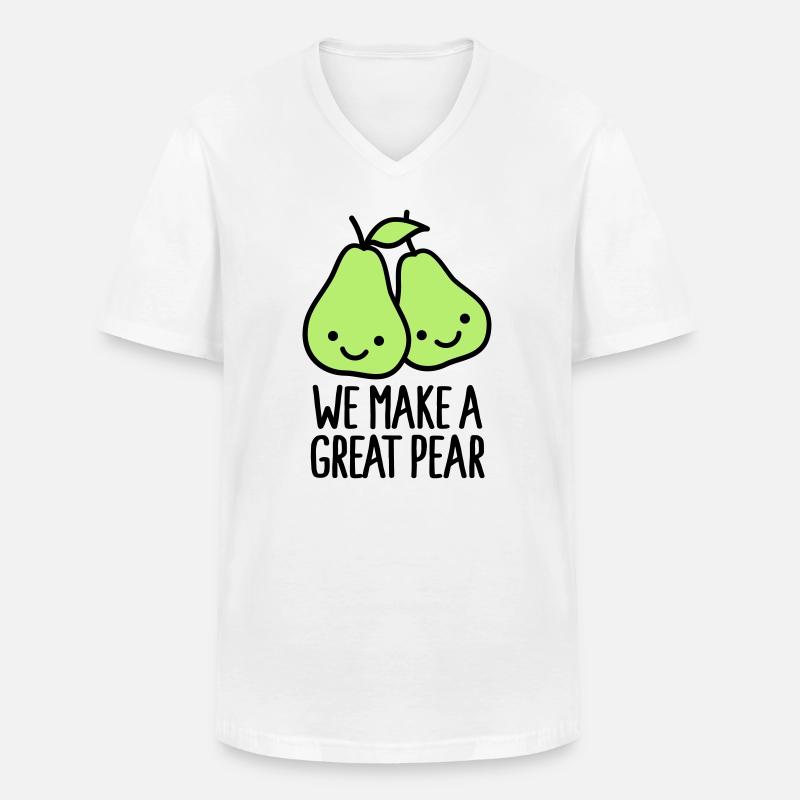 We make a great pear - Männer-T-Shirt mit V-Ausschnitt - Weiß